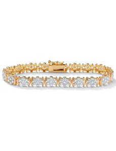 Diamond 18k/SS Bracelet 7 1/4" by PalmBeach Jewelry