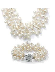 2-Piece Cultured Pearl Set by PalmBeach Jewelry