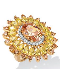 Champagne/Yellow/Whitecubic zirconia Ring by PalmBeach Jewelry