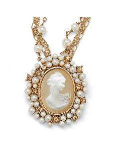 Cameo Lucite Pendant/Necklace 18" by PalmBeach Jewelry