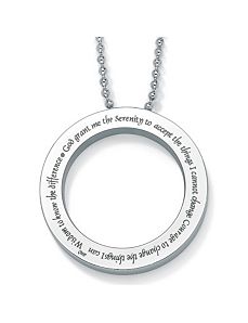 Stainless Serenity Prayer Pendant by PalmBeach Jewelry