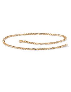 Figaro-Link 10k Gold Ankle Bracelet by PalmBeach Jewelry