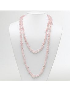 Rose Quartz Nugget Necklace 54" by PalmBeach Jewelry