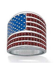 American Flag Crystal Ring by PalmBeach Jewelry