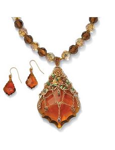 2-Piece Crystal Jewelry Set by PalmBeach Jewelry