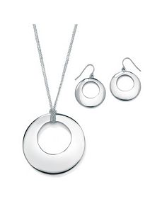 2-Piece Jewelry Set Silvertone by PalmBeach Jewelry