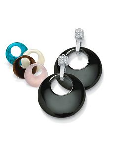 Set of 5 Pairs Gem SS Earrings by PalmBeach Jewelry