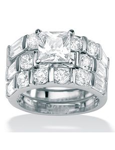 Princess-Cutcubic zirconia Wedding Ring Set by PalmBeach Jewelry