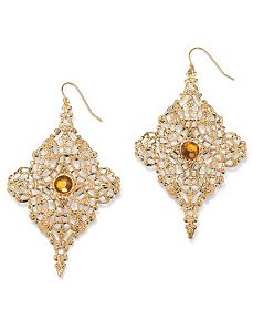 Filigree Drop Pierced Earrings by PalmBeach Jewelry