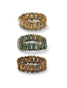 Set of Three Gemstone Bracelets by PalmBeach Jewelry