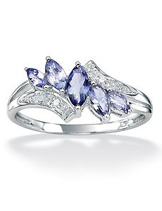 Tanzanite Diamond Acc.10k Ring by PalmBeach Jewelry