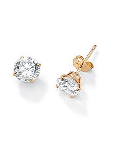 Roundcubic zirconia Stud Earrings by PalmBeach Jewelry