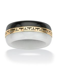 Black and White Jade Ring by PalmBeach Jewelry