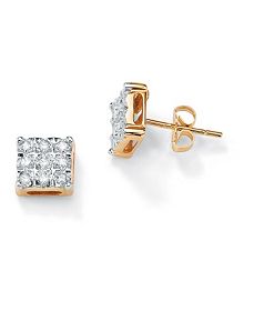 10k Gold Diamond Accent Earrings by PalmBeach Jewelry