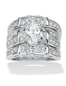 Cubic Zirconia SS Ring by PalmBeach Jewelry