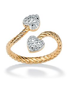 18k/SS Diamond Acc. Heart Ring by PalmBeach Jewelry