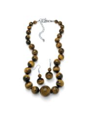 Tiger's-Eye Beaded Jewelry Set by Palm Beach Jewelry
