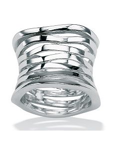 Sterling Silver Multi-Row Band by PalmBeach Jewelry