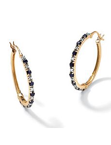 Midnight Blue Sapphire Earrings by PalmBeach Jewelry