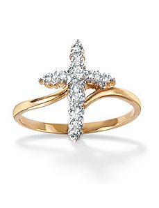 Diamond Accent Cross Ring by PalmBeach Jewelry