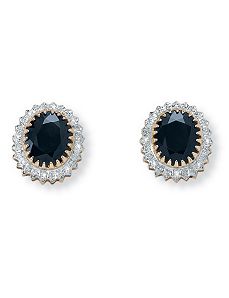Midnight Blue Sapphire Earrings by PalmBeach Jewelry