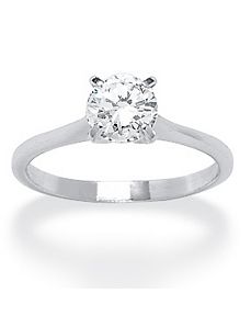 Silver/Cubic Zirconia Solitaire Ring by PalmBeach Jewelry