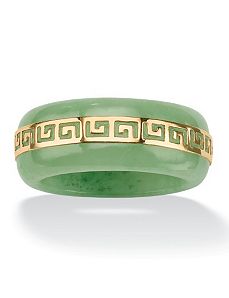Green Jade"Greek Key"Ring by PalmBeach Jewelry