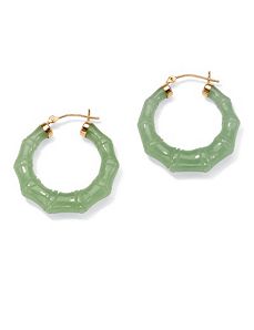 Green Jade 14k Pierced Earrings by PalmBeach Jewelry