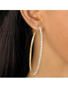 Crystal Hoop Pierced Earrings by PalmBeach Jewelry