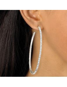 Crystal Hoop Pierced Earrings by PalmBeach Jewelry