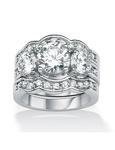 Cubic Zirconia Wedding Ring Set by PalmBeach Jewelry
