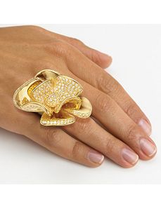 Cubic Zirconia Flower Ring by PalmBeach Jewelry