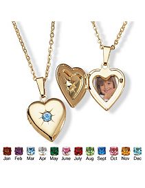 Sim. Birthstone Heart Locket by Palm Beach Jewelry