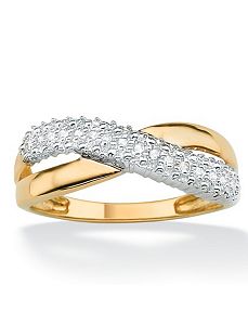 Diamond Accent Crossover Ring by PalmBeach Jewelry