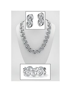 Three-Piece Curb-Link Jewelry Set by PalmBeach Jewelry