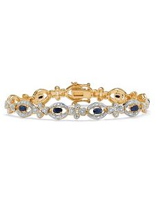 Midnight Sapphire/Diamond Bracelet by PalmBeach Jewelry
