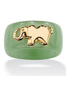 Green Jade Elephant Band by PalmBeach Jewelry