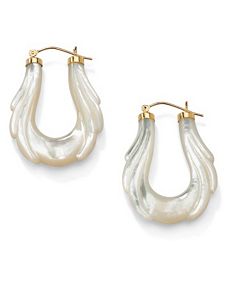 Mother-of-Pearl Hoop Earrings by PalmBeach Jewelry
