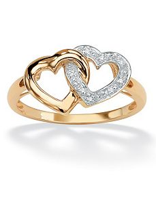 Diamond Accent Interlock Heart Ring by PalmBeach Jewelry
