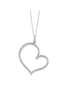 Diamond Heart-Shaped Pendant by PalmBeach Jewelry
