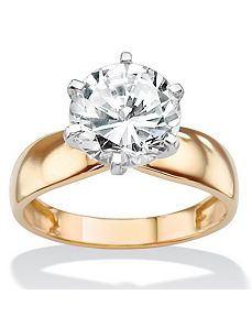 Cubic Zirconia Solitaire Ring by PalmBeach Jewelry
