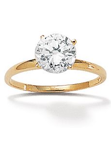 Cubic Zirconia 10k Gold Ring by PalmBeach Jewelry
