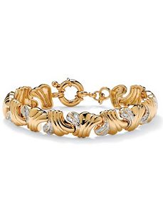 Diamond Wave-Link Bracelet by PalmBeach Jewelry