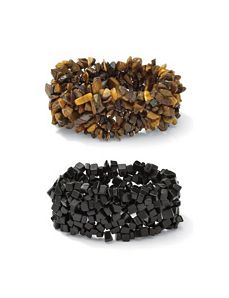 Onyx and Tigers-Eye Bracelet Set by PalmBeach Jewelry
