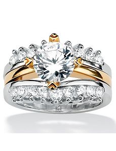 Cubic Zirconia Wedding Ring Set by PalmBeach Jewelry