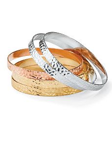 Set of Five Bangle Bracelets by PalmBeach Jewelry