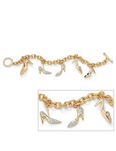 Crystal High Heel Charm Bracelet by PalmBeach Jewelry