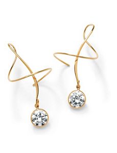DiamonUltra&trade Spiral Earrings by PalmBeach Jewelry