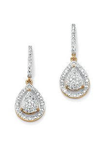 Diamond Pear-Shaped Earrings by PalmBeach Jewelry