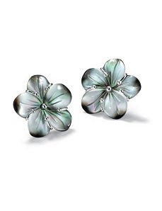 Black Mother-of-Pearl Earrings by PalmBeach Jewelry